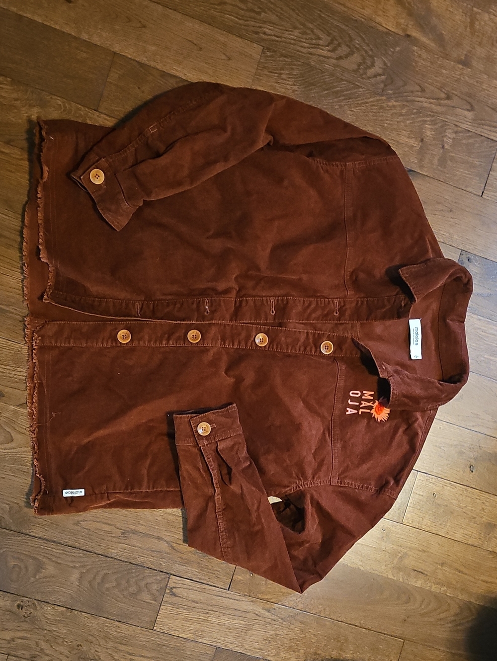 Maloja Rust Brown Corduroy Button Jacket